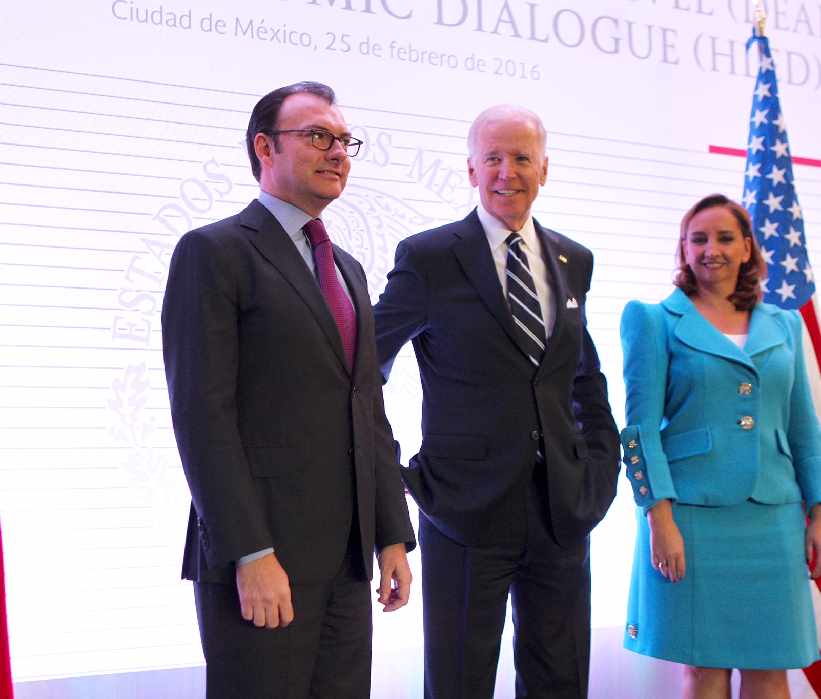 FOTO 3 Secretario Luis Videgaray  Vicepresidente Joseph Biden y la Canciller Claudia Ruiz Massieu en la reuni n del DEANjpg