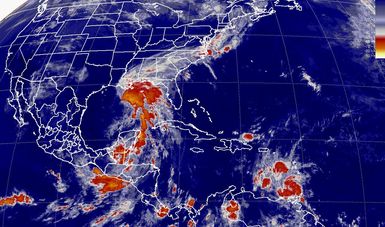 Tormentas de intensas a fuertes se prevén en la Península de Yucatán, el sur y el sureste de México