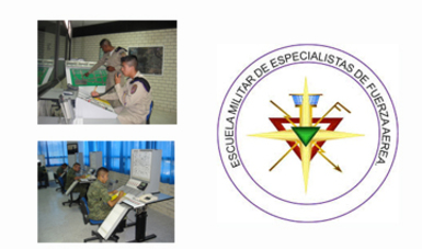 Imágenes y heráldica de la Escuela Militar de Especialistas de la Fuerza Aérea.