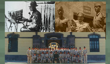 Imágenes representativas de la historia de la creación de la Escuela Militar de Clases de Transmisiones.
