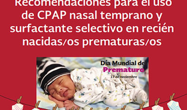 Portada Recomendaciones para el uso de CPAP nasal temprano y surfactante selectivo en recién nacidas/os prematuras/os