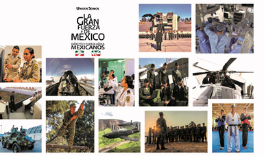 Imágenes de personal del Ejército Mexicano en diferentes actividades.