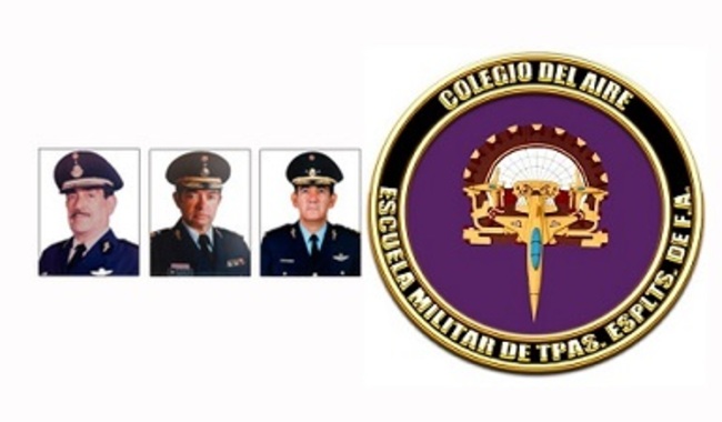 Directores y rodela representativa de la Escuela Militar de Tropas Especialistas de la Fuerza Aérea.    