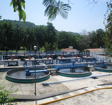 foto panorámica de la Planta de Tratamiento de Aguas Residuales Tangolunda, en Huatulco Oaxaca.