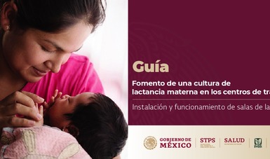 Portada de la Guía de Fomento a Una Cultura de Lactancia Materna, imagen de una mujer con un bebé lactante
