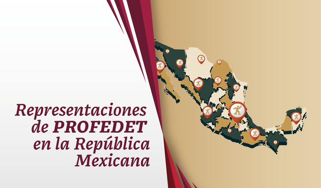 Representaciones de PROFEDET en la República Mexicana 

