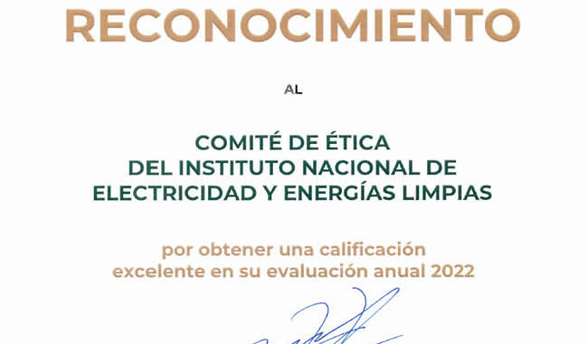 Reconocimiento por evaluación anual al Comité de Ética en 2022