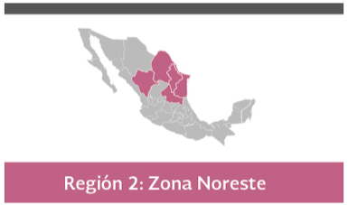 Coahuila, Durango, Nuevo León, San Luis Potosí, Tamaulipas       