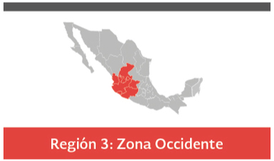 Aguascalientes, Jalisco, Nayarit, Zacatecas, Colima, Guanajuato, Michoacán, Querétaro   