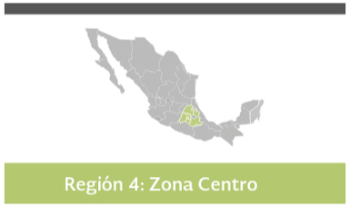 
Distrito Federal, México, Hidalgo, Morelos, Puebla, Tlaxcala  