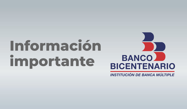 Banco Bicentenario, información importante