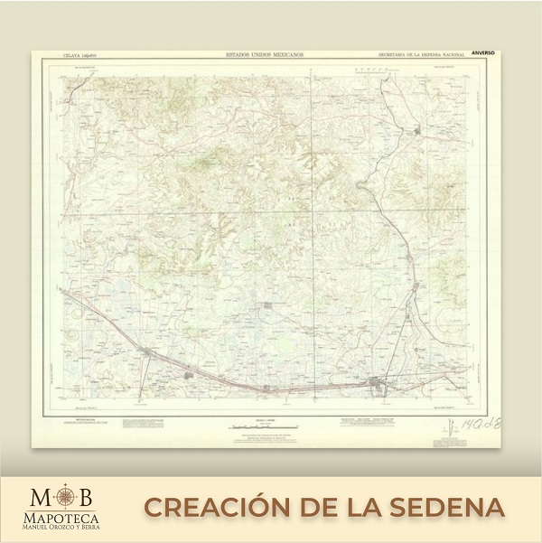 Para conmemorar un año más, la Mapoteca Manuel Orozco y Berra presenta esta carta elaborada por la Comisión Cartográfica Militar de la SEDENA titulada “Celaya, Guanajuato”