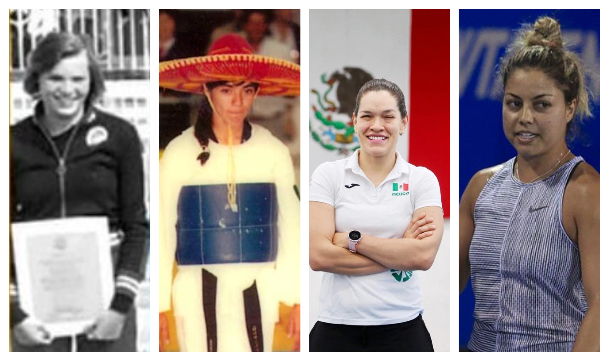 (der. a izq.) Isabel Reuss, de natación, Mónica Torres, de Taekwondo, Lenia Ruvalcaba, de judo y Renata Zarazúa, de tenis. Especial
