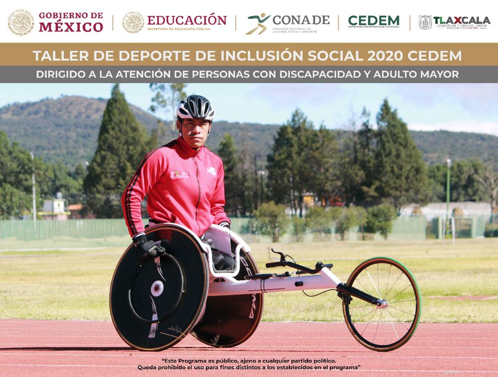 Cartel del Taller de Deporte de Inclusión Social 2020 CEDEM. Cortesía
