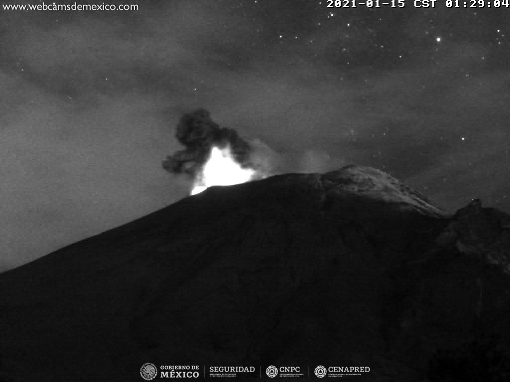 En las últimas 24 horas, mediante los sistemas de monitoreo del volcán Popocatépetl se identificaron 47 exhalaciones y 684 minutos de tremor