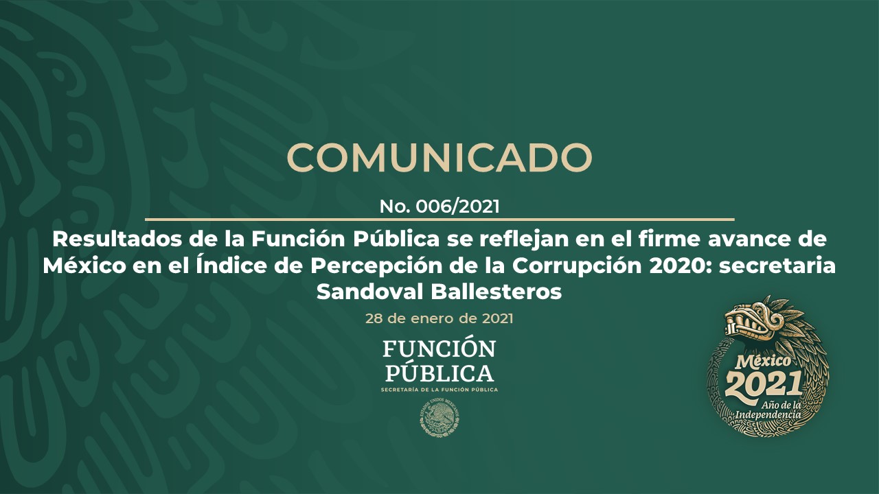 Resultados de la Función Pública se reflejan en el firme avance de México en el IPC 2020: secretaria Sandoval Ballesteros