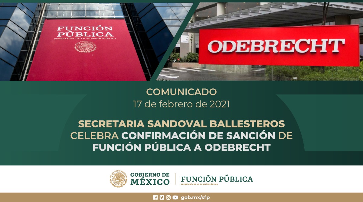 Secretaria Sandoval Ballesteros celebra confirmación de sanción de Función Pública a Odebrecht