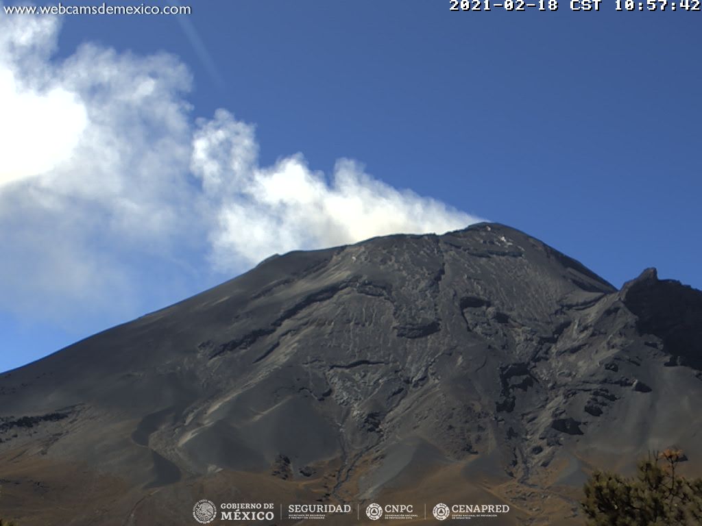 En las últimas 24 horas, mediante los sistemas de monitoreo del volcán Popocatépetl se identificaron 25 exhalaciones acompañadas por emisiones de vapor de agua, gases volcánicos y ligeras cantidades de ceniza