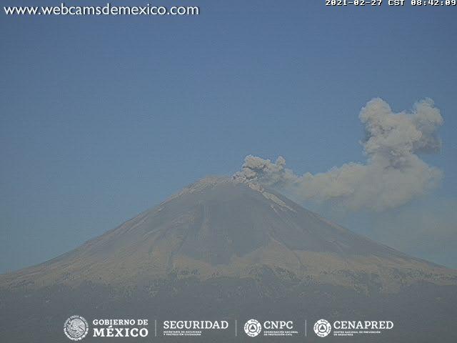 En las últimas 24 horas, mediante los sistemas de monitoreo del volcán Popocatépetl se identificaron 197 exhalaciones y 575 minutos de tremor, acompañados por emisiones de vapor de agua, gases volcánicos y ligeras cantidades de ceniza.