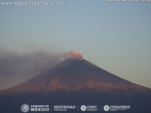 En las últimas 24 horas, mediante los sistemas de monitoreo del volcán Popocatépetl se identificaron 16 exhalaciones y 741 minutos de tremor, acompañados de vapor de agua, gases volcánicos y ligera cantidad de ceniza.