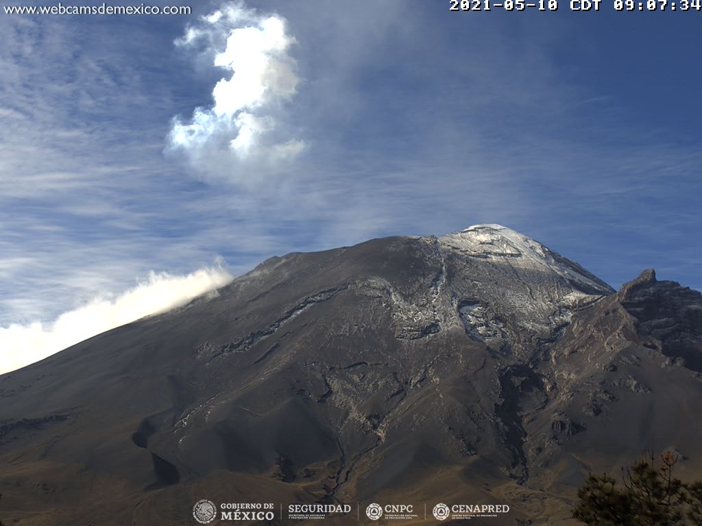 En las últimas 24 horas, mediante los sistemas de monitoreo del volcán Popocatépetl se identificaron 46 exhalaciones y 167 minutos de tremor de baja amplitud, acompañados de gases volcánicos y ligeras cantidades de ceniza.