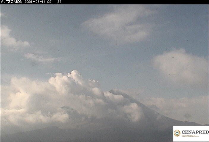 En las últimas 24 horas, mediante los sistemas de monitoreo del volcán Popocatépetl se identificaron 45 exhalaciones y 106 minutos de tremor de baja amplitud, acompañados de gases volcánicos y ligeras cantidades de ceniza.