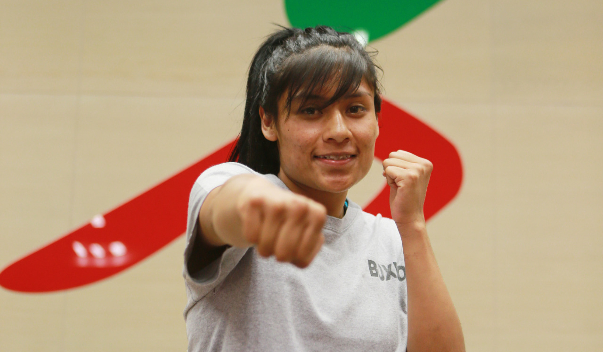 Esmeralda Falcón Reyes, boxeadora mexicana clasificada a Juegos Olímpicos, durante combate en Lima 2019. CONADE
