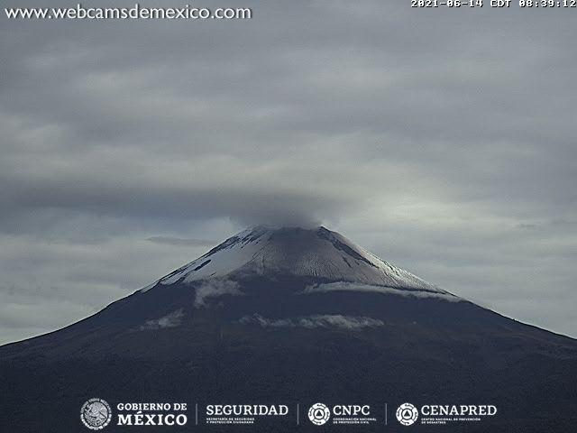 En las últimas 24 horas, mediante los sistemas de monitoreo del volcán Popocatépetl se identificaron 44 exhalaciones y 15 minutos de tremor