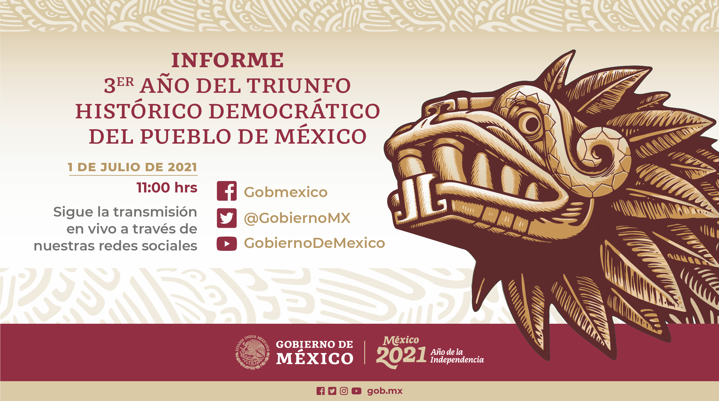 Informe por el Tercer Año del Triunfo Histórico Democrático del Pueblo de México.