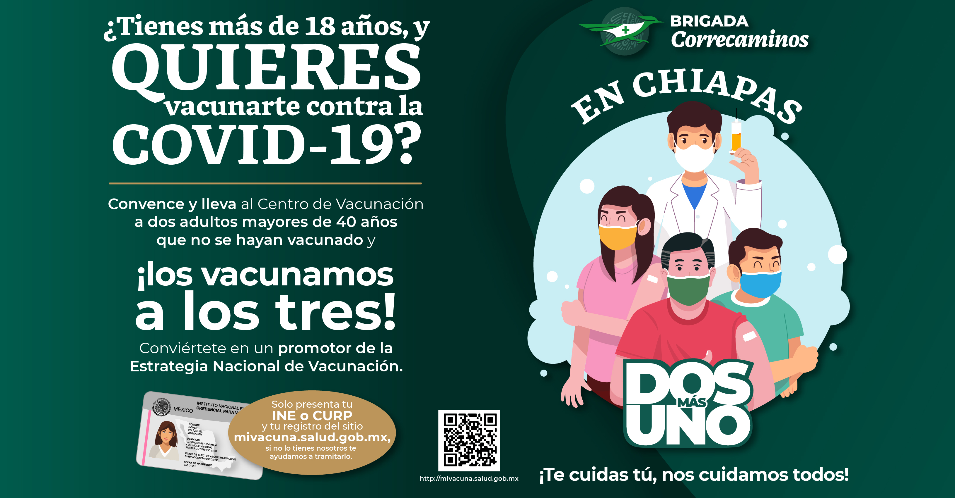 Estrategia “2+1” en Chiapas motiva a jóvenes a promover vacunación contra COVID-19.