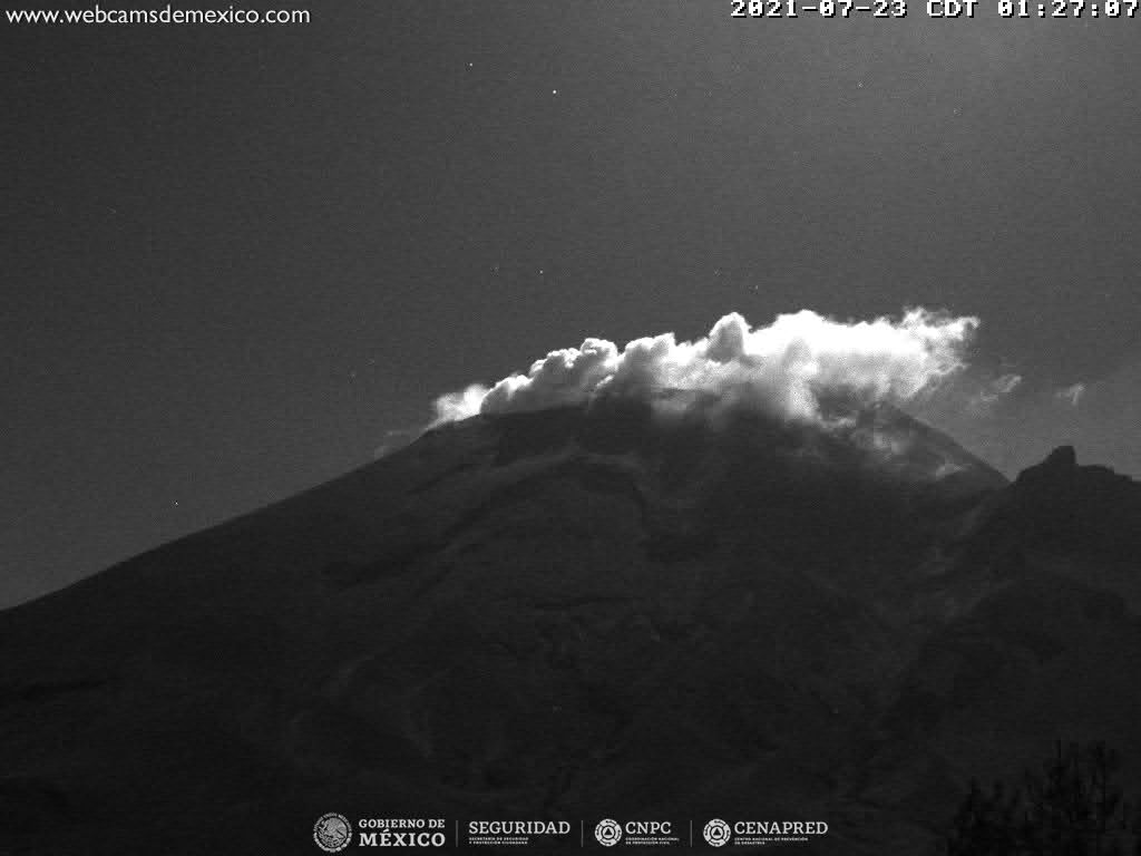 En las últimas 24 horas, mediante los sistemas de monitoreo del volcán Popocatépetl se identificaron 92 exhalaciones