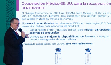 México espera alcanzar 120 millones de vacunas a principios de octubre: Ebrard