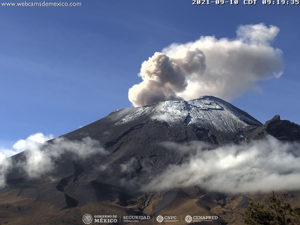 En las últimas 24 horas, mediante los sistemas de monitoreo del volcán Popocatépetl se identificaron 130 exhalaciones acompañadas de vapor de agua, gases volcánicos y bajo contenido de ceniza.