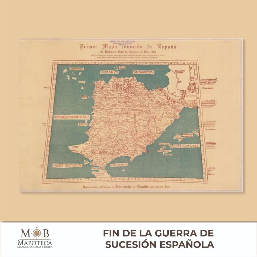 Para recordar un año más de dicho acontecimiento, la Mapoteca Manuel Orozco y Berra presenta esta imagen titulada: “Primer mapa conocido de España”. 