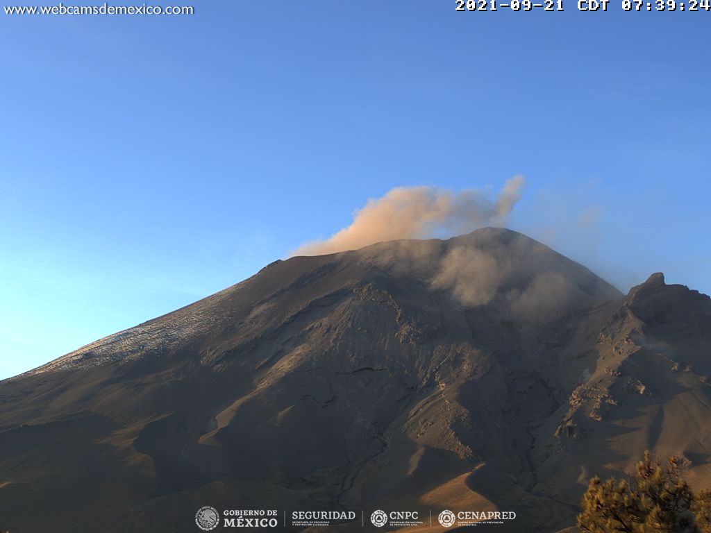 En las últimas 24 horas, mediante los sistemas de monitoreo del volcán Popocatépetl se identificaron 101 exhalaciones, acompañadas de vapor de agua, gases volcánicos y en ocasiones bajas cantidades de ceniza. 