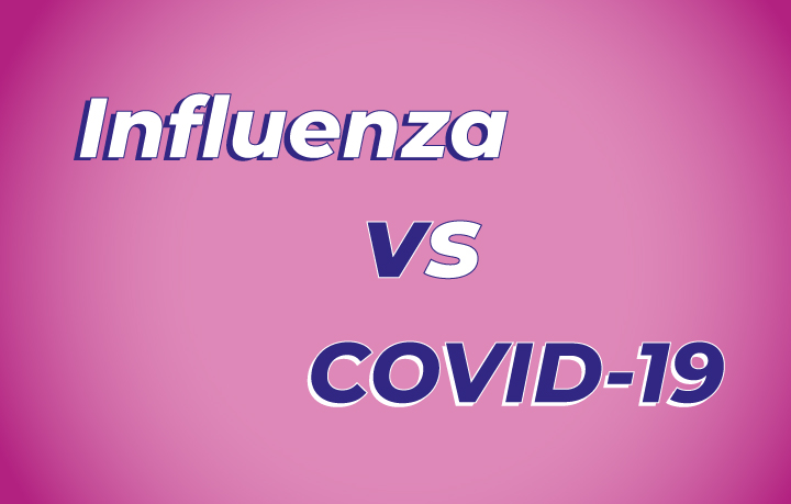 Texto que dice Influenza vs Covid19