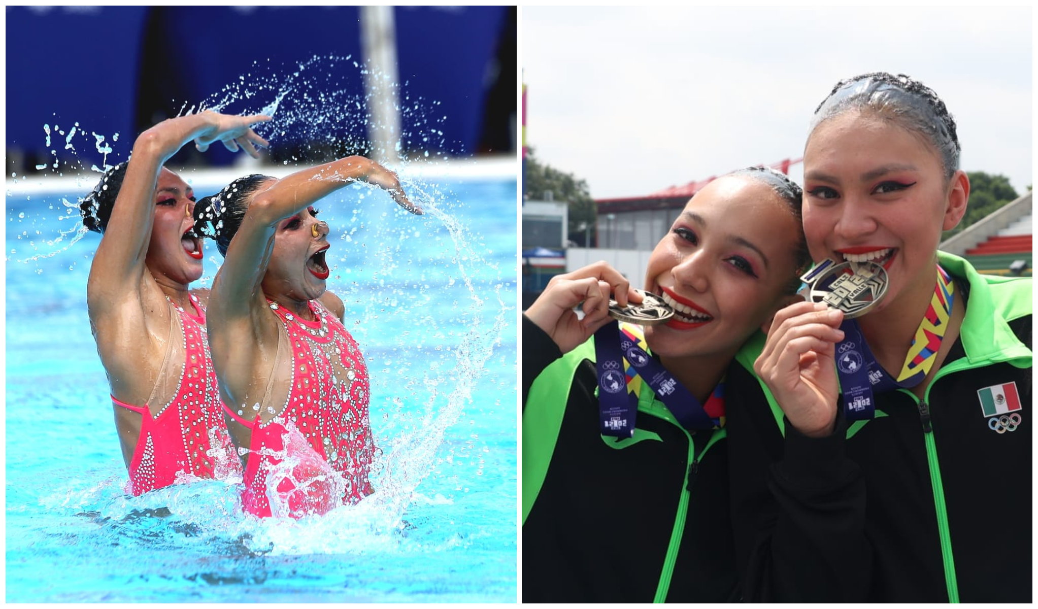 Fernanda Arellano e Itzamary González lucen su medalla de oro en Cali-Valle 2021. CONADE
