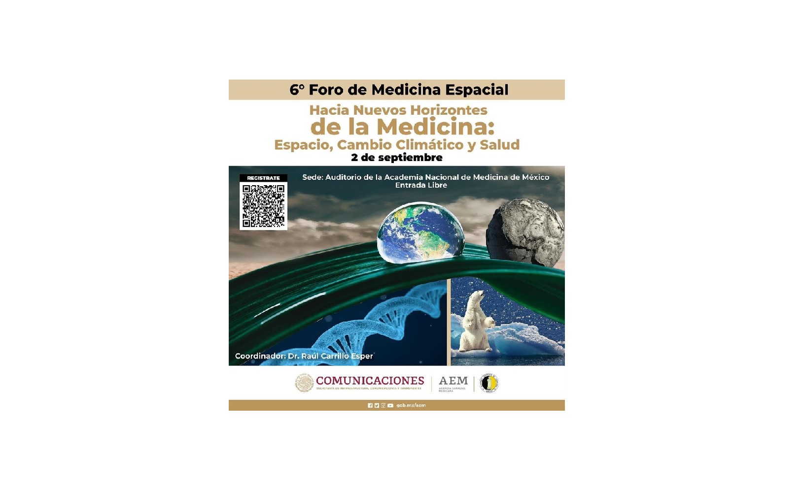 “México se posiciona como líder en la medicina espacial y el Foro ilustrará acerca de cómo la ciencia y la tecnología pueden tener potenciales aplicaciones”, afirmó Salvador Landeros, titular de la AEM.