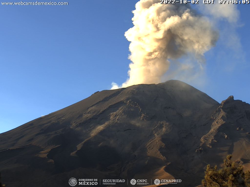 En las últimas 24 horas, mediante los sistemas de monitoreo del volcán Popocatépetl, se detectaron 143 exhalaciones, acompañadas de vapor de agua, gases volcánicos y ligeras cantidades de ceniza