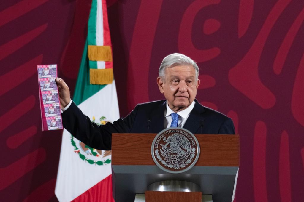 Presidente Andrés Manuel López Obrador en la conferencia matutina 