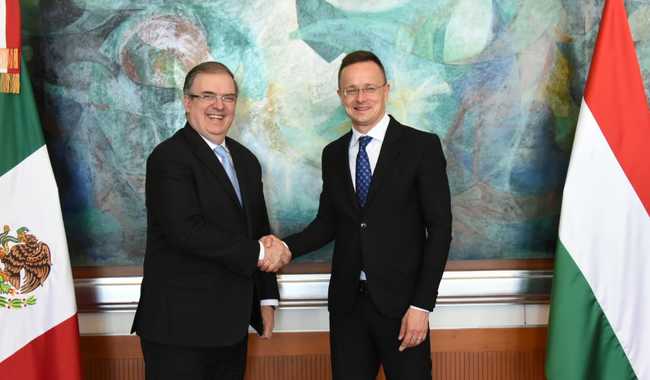 Foreign Secretary Marcelo Ebrard meets with the Minister of Foreign Affairs and Trade of Hungary, Péter Szijjártó