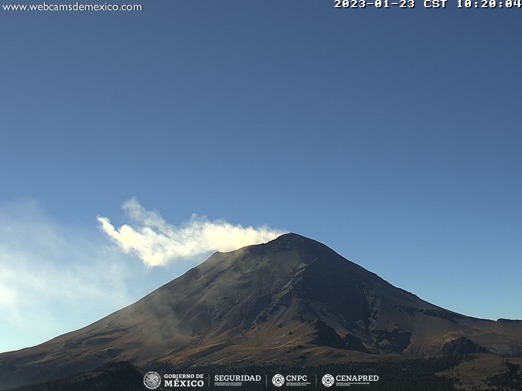En las últimas 24 horas, mediante los sistemas de monitoreo del volcán Popocatépetl, se detectaron 112 exhalaciones .