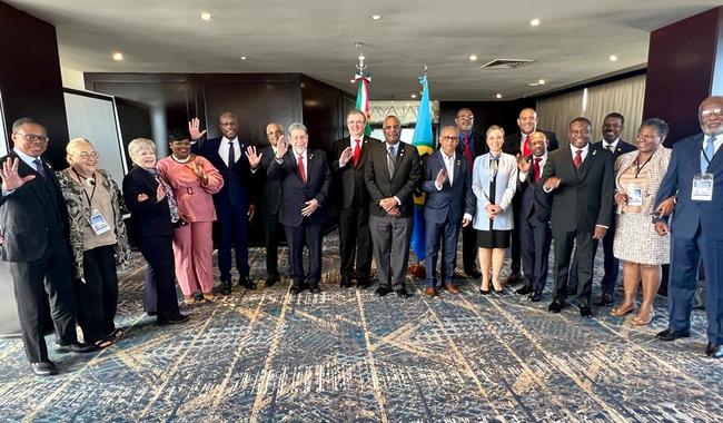 Foreign Secretary Ebrard hosts a working breakfast with Caricom countries during the Celac Summit