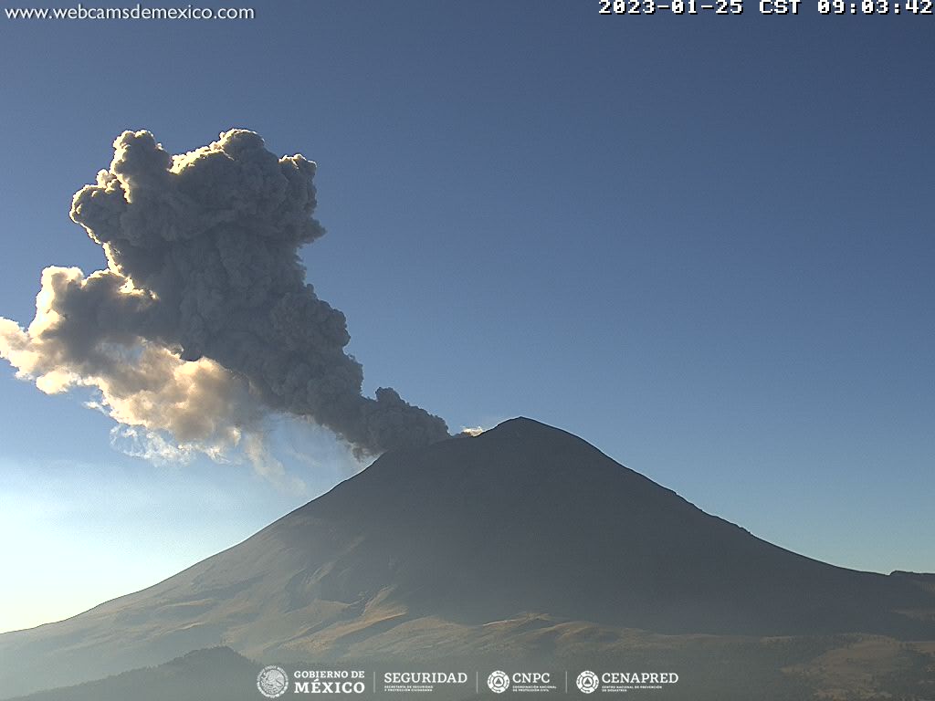 En las últimas 24 horas, mediante los sistemas de monitoreo del volcán Popocatépetl, se detectaron 81 exhalaciones acompañadas de vapor de agua, otros gases volcánicos y ceniza, Además, se contabilizaron 328 minutos de tremor.