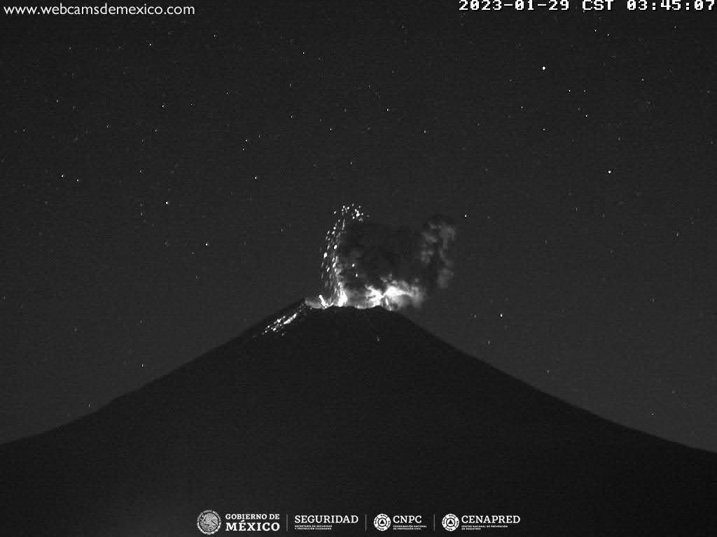 En las últimas 24 horas, mediante los sistemas de monitoreo del volcán Popocatépetl, se detectaron 238 exhalaciones acompañadas de vapor de agua, otros gases volcánicos y ceniza. Adicionalmente, se contabilizaron 60 minutos de tremor.