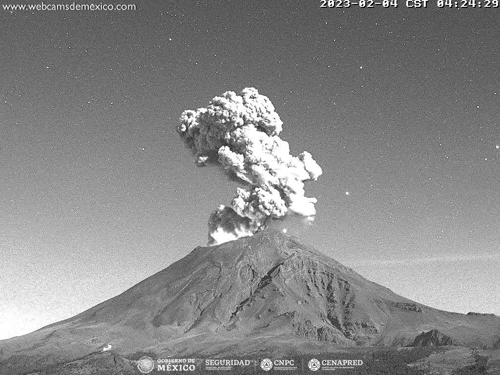 En las últimas 24 horas, mediante los sistemas de monitoreo del volcán Popocatépetl, se detectaron 266 exhalaciones acompañadas de vapor de agua, otros gases volcánicos y ceniza