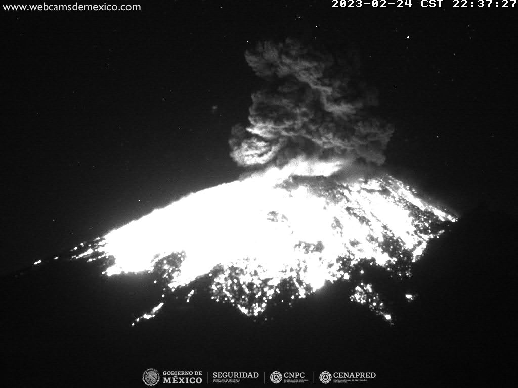 En las últimas 24 horas, mediante los sistemas de monitoreo del volcán Popocatépetl, se detectaron 202 exhalaciones acompañadas de vapor de agua, gases volcánicos y en ocasiones ligeras cantidades de ceniza. Adicionalmente se registraron 75 minutos de tre