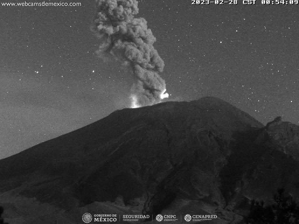 En las últimas 24 horas, mediante los sistemas de monitoreo del volcán Popocatépetl, se detectaron 133 exhalaciones acompañadas de vapor de agua, gases volcánicos y en ocasiones ligeras cantidades de ceniza. 