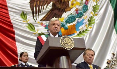 Lic. Andrés Manuel López Obrador durante su Toma de Posesión como Presidente de los Estados Unidos Mexicanos