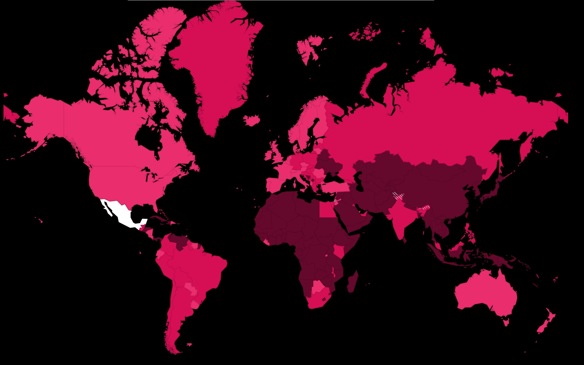 Mapamundi con los colores simbólicos de la campaña HeForShe